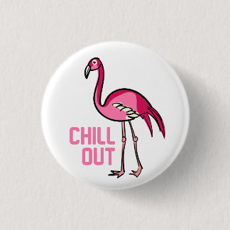 Flamingo Chill Out Ronde Button 3,2 Cm