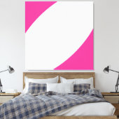 Flamingo. Chique Helder Roze Wit Moderne Curven Canvas Afdruk (Insitu (Slaapkamer))