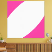 Flamingo. Chique Helder Roze Wit Moderne Curven Canvas Afdruk (Insitu (Woonkamer))