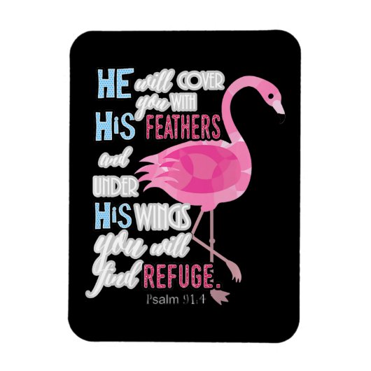 Flamingo Christelijk Gift, psalm 91 Bijbelversie Magneet (Verticaal)