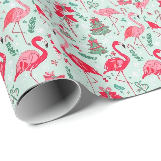 Flamingo christmas cadeaupapier (Rol Hoek)