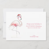 FLAMINGO CHRISTMAS CARD Pink Florida Holiday Card  Feestdagenkaart (Voorkant)