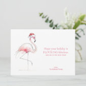 FLAMINGO CHRISTMAS CARD Pink Florida Holiday Card  Feestdagenkaart (Staand voorkant)