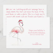 FLAMINGO CHRISTMAS CARD Pink Florida Holiday Card  Feestdagenkaart (Voorkant / Achterkant)