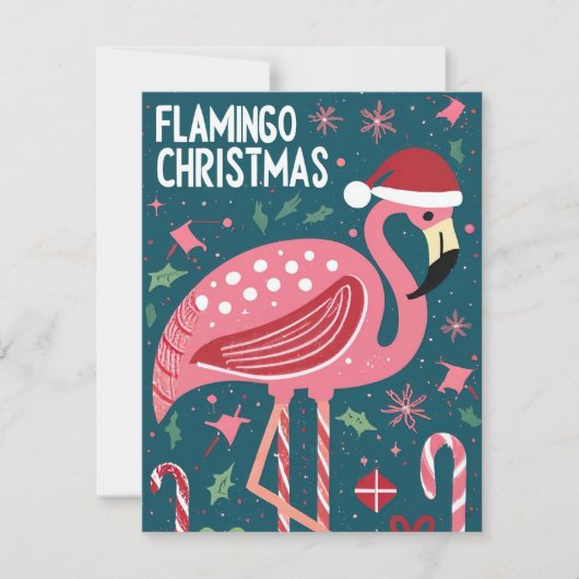 FLAMINGO CHRISTMAS FEESTDAGENKAART (Voorkant)