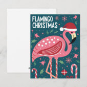 FLAMINGO CHRISTMAS FEESTDAGENKAART (Voorkant / Achterkant)
