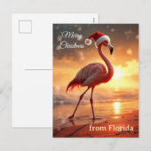 Flamingo Christmas Feestdagenkaart (Voorkant / Achterkant)