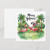 Flamingo Christmas Golfer op de golfbaan (Voorkant / Achterkant)