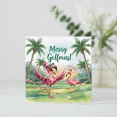 Flamingo Christmas Golfer op de golfbaan (Staand voorkant)