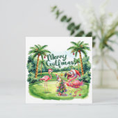 Flamingo Christmas Golfer op de golfbaan (Staand voorkant)