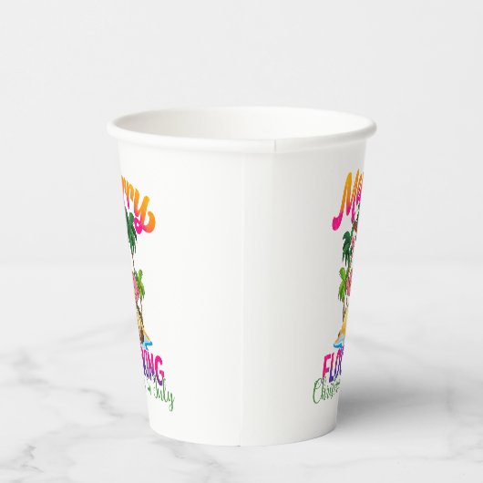 Flamingo Christmas In July | Tropical Flamingo Papieren Bekers (Rechts)