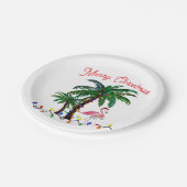 Flamingo Christmas party plates Papieren Bordje (Gekanteld)