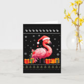 Flamingo Christmas Santa Hat Ugly Christmas Sweate Kaart (Gele Bloem)
