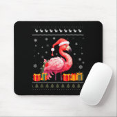 Flamingo Christmas Santa Hat Ugly Christmas Sweate Muismat (Met muis)