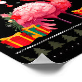 Flamingo Christmas Santa Hat Ugly Christmas Sweate Poster (Hoek)