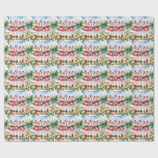 Flamingo Christmas themed  Cadeaupapier (Vlak)
