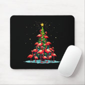 Flamingo Christmas Tree Funny Nkie Holiday Flaming Muismat (Met muis)