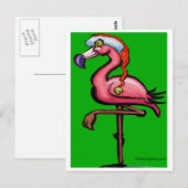 Flamingo Chrsitmas Briefkaart (Voorkant / Achterkant)
