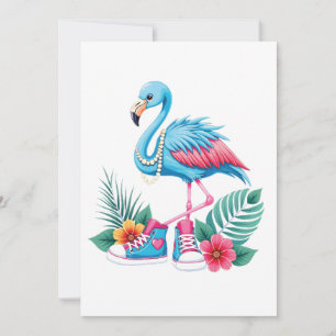Flamingo Chucks en Parels Comma La Harris 2024 Feestdagenkaart