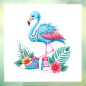 Flamingo Chucks en Parels Comma La Harris 2024 Raamsticker (Vel 3)