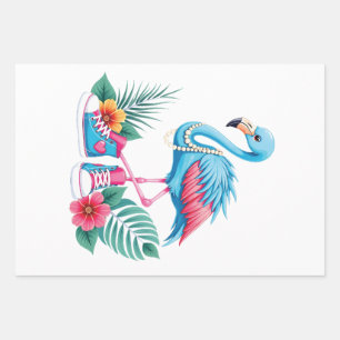 Flamingo Chucks en Parels Komma La Harris 2024 Inpakpapier Vel