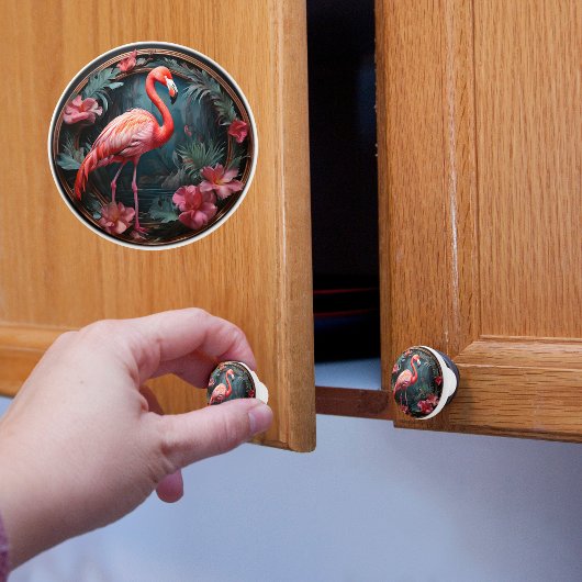 Flamingo Cirkel Frame Keramische Knop