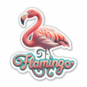 Flamingo Classic Ronde Sticker (Voorkant)