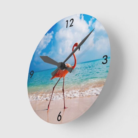 Flamingo Clock Ronde Klok (Hoek)