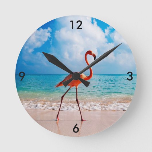 Flamingo Clock Ronde Klok (Voorkant)