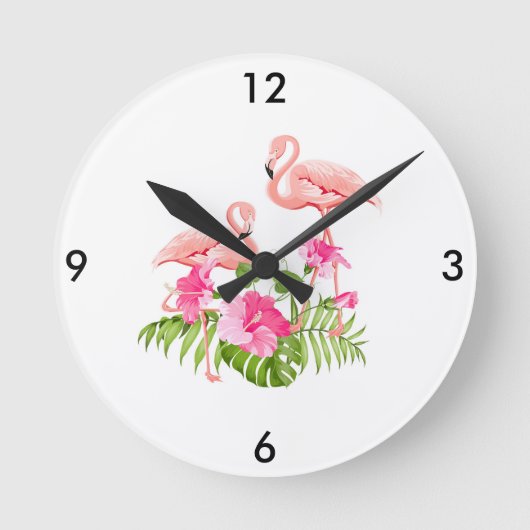 Flamingo Clock Ronde Klok (Voorkant)