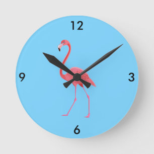 Flamingo Clock Ronde Klok