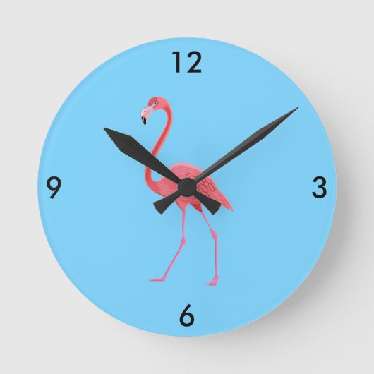 Flamingo Clock Ronde Klok (Voorkant)