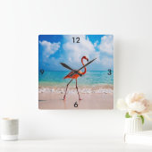 Flamingo Clock Vierkante Klok (Huis)