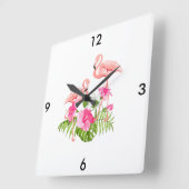 Flamingo Clock Vierkante Klok (Hoek)