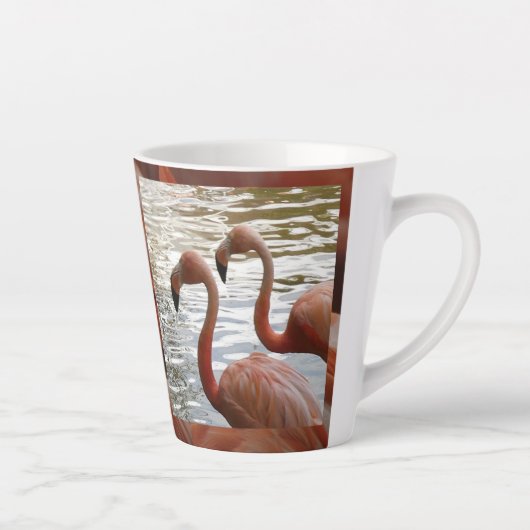 Flamingo Close Up Latte Mok (Rechts)