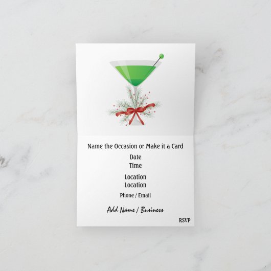 Flamingo Cocktail Christmas Invitation - SRF (Binnen)