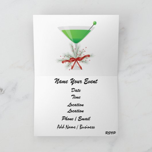 Flamingo Cocktail Invitation Kaart - SRF (Binnen)