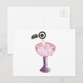 Flamingo Cocktail Postcard Briefkaart (Voorkant / Achterkant)