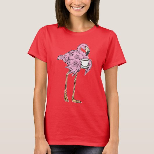 Flamingo Coffee Cup T-shirt (Voorkant)