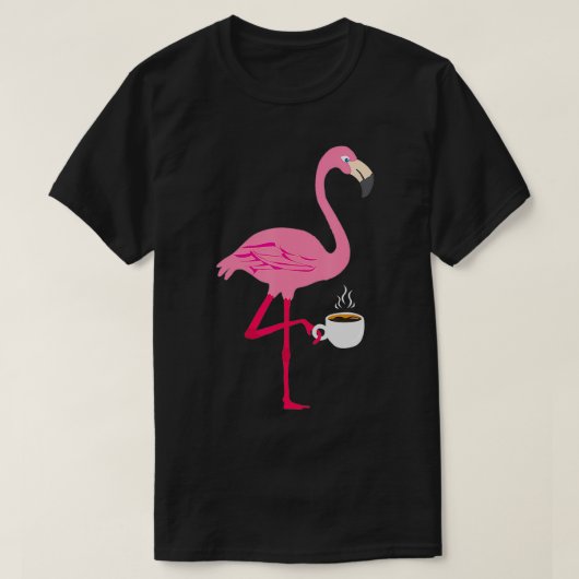 Flamingo Coffee Funny T-shirt (Design voorkant)