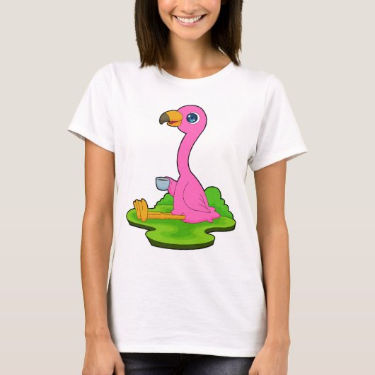 Flamingo Coffee Mok T-shirt (Voorkant)