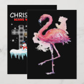 Flamingo | Cool 60s Flamingo Dierenvriend Flamingo Feestdagenkaart (Voorkant / Achterkant)