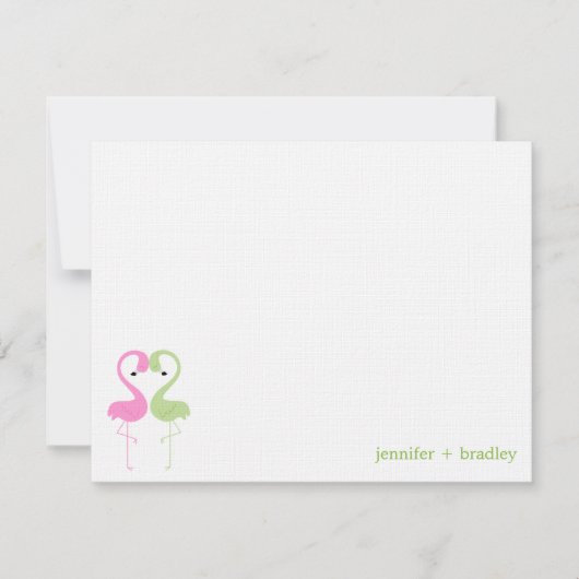 Flamingo Couple Custom Flat Hartelijk dank Notitiekaartje (Voorkant)