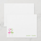 Flamingo Couple Custom Flat Hartelijk dank Notitiekaartje (Voorkant / Achterkant)