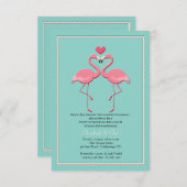Flamingo Couple Invitation Kaart (Voorkant / Achterkant)