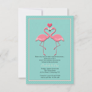 Flamingo Couple Invitation Kaart