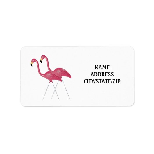 "FLAMINGO COUPLE" RETURN ADDRESS LABELS (Voorkant)