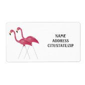 "FLAMINGO COUPLE" RETURN ADDRESS LABELS (Voorkant)