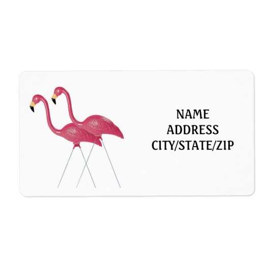 "FLAMINGO COUPLE" RETURN ADDRESS LABELS (Voorkant)