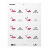 "FLAMINGO COUPLE" RETURN ADDRESS LABELS (Full Sheet)
